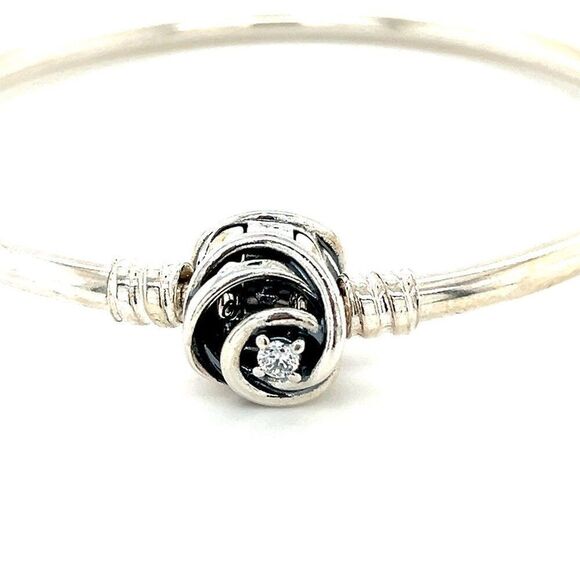 Pandora Cz Swirl Clasp Bangle - Picture 9 of 11